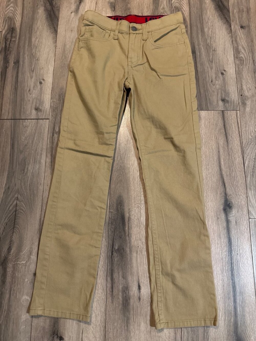 Levis 511 Khaki Slim Fit Pants Size 12 Regular Made In Kenya 98% Cotton 2% Elast